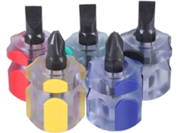 Conjunto De 5 Chaves Fenda Com Cabo Curto Ergonômico E Ponta Plana