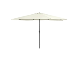 Vidaxl Guarda-sol De Jardim Com Poste De Metal 390 Cm Branco Areia