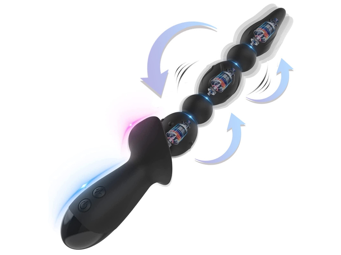Vibrador Anal De Silicone Prova Dgua Com 10 Modos De Vibrao Para Adultos (preto)