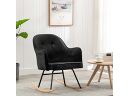 Vidaxl Cadeira De Baloiço Veludo Preto