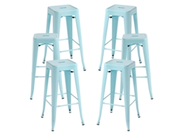 Pack 6 Bancos Torix Altos 76 Cm - Azul Céu