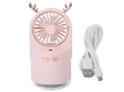 Ventilador Umidificador Portátil Usb Rosa com Spray de Névoa