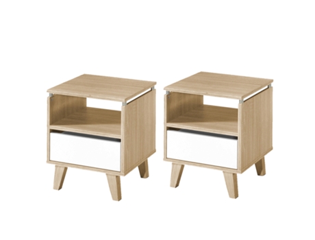 Mesa de Cabeceira TOPKIT (40x40 cm - Madeira - Branco)