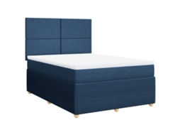 Box Spring Bed, Box Spring Beds Vidaxl Azul Tecido (140 X 190 Cm)