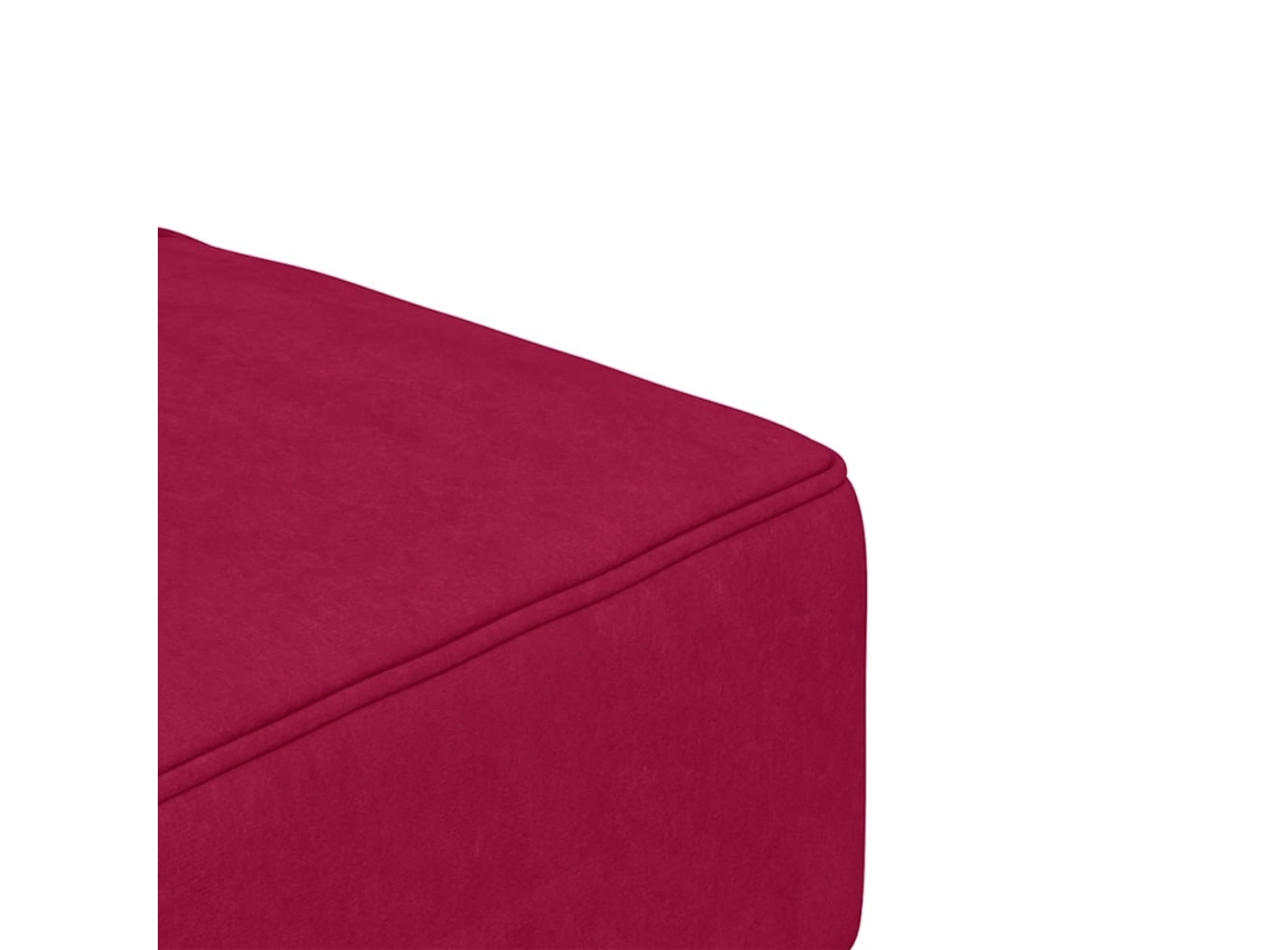 Sofá cama 2 Lugares com Duas Almofadas Veludo Vermelho Tinto SYFAX