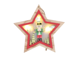 Laxiscreed Decoração De Natal Em Madeira Com Estrela De Cinco Pontas E Luzes Para Festas