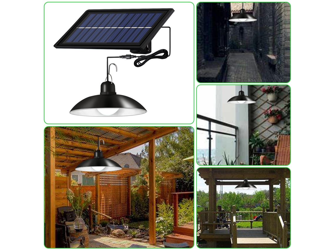 Luz de Teto LED Solar Dimmable com Controle Remoto IP65 Indoor e Outdoor