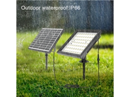 Rebe-lâmpada De Parede Solar Neoglint 124leds Interior Exterior Ip66 Impermeável Com Controle Remoto Para Jardim Pátio Garagem Varanda 1 Pacote
