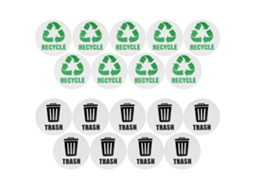 Adesivo Autoadesivo Impermeável 18pcs Para Lixeiras Recicláveis
