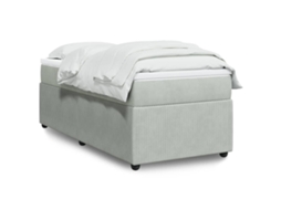 Cama Com Molas/colchão 90x190 Cm Veludo Cinza-claro