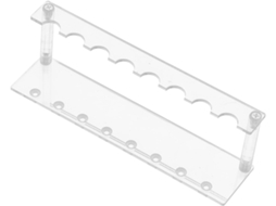 Organizador de canecas e escorredor de bebidas em acrílico branco com vários compartimentos, ideal para decoração.