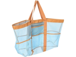 Bolsa De Praia Feminina Espaçosa Em Tela Mesh, Leve E Impermeável, Com Bolsos Organizadores.
