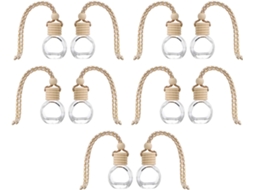 Conjunto De 10 Frascos De Perfume Recarregáveis De 10ml Em Vidro E Madeira Para Carro, Difusor Portátil Antiestresse.