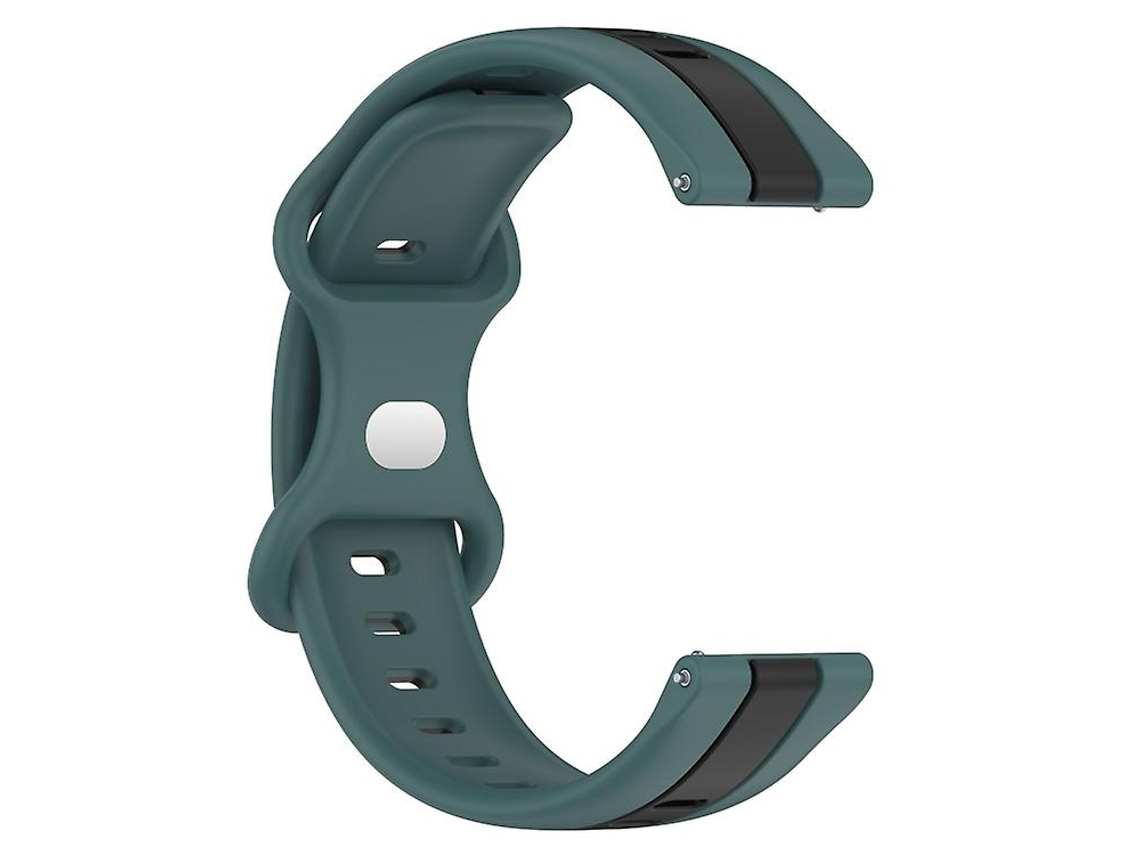 Bracelete para Garmin Forerunner 55 20Mm Fivela Borboleta Pulseira de Relógio de Silicone de Duas Cores Verde-Preto VENISYMLIS
