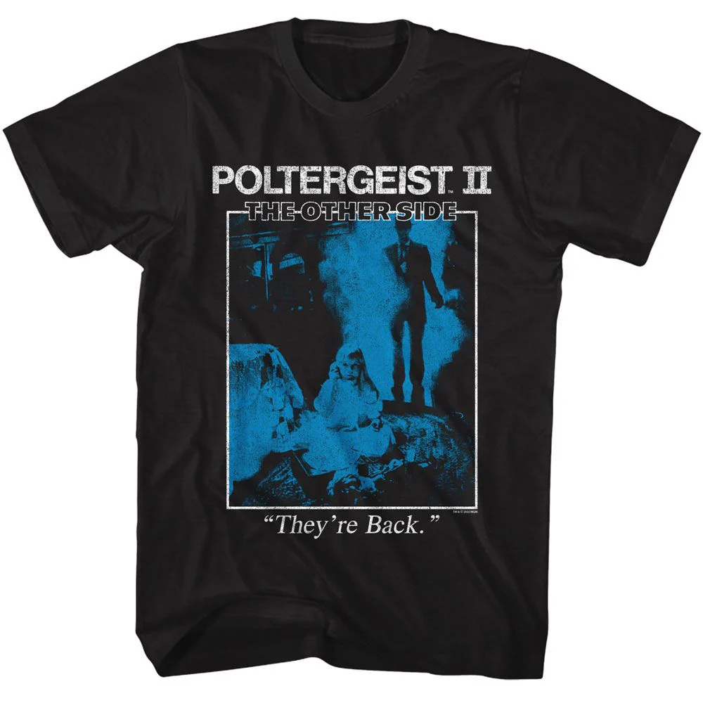 Unisex Adult T-shirt Rockinstone Poltergeist Movie Theyre Back Poster Black Sizexl