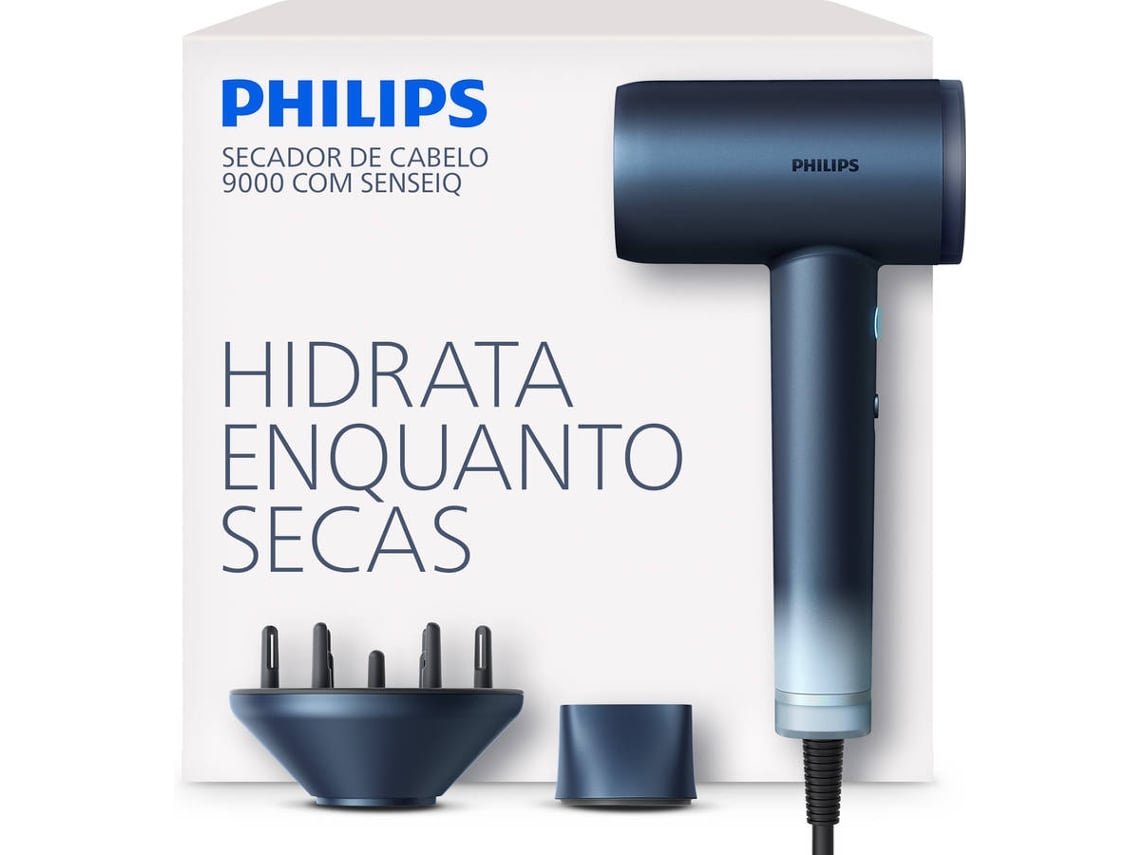 Secador de Cabelo PHILIPS Aqua Senseiq BHD956/10 (1400 w - Azul)