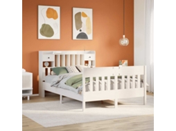 Vidaxl Cama Sem Colchão 140x200 Cm Madeira De Pinho Maciça Branco