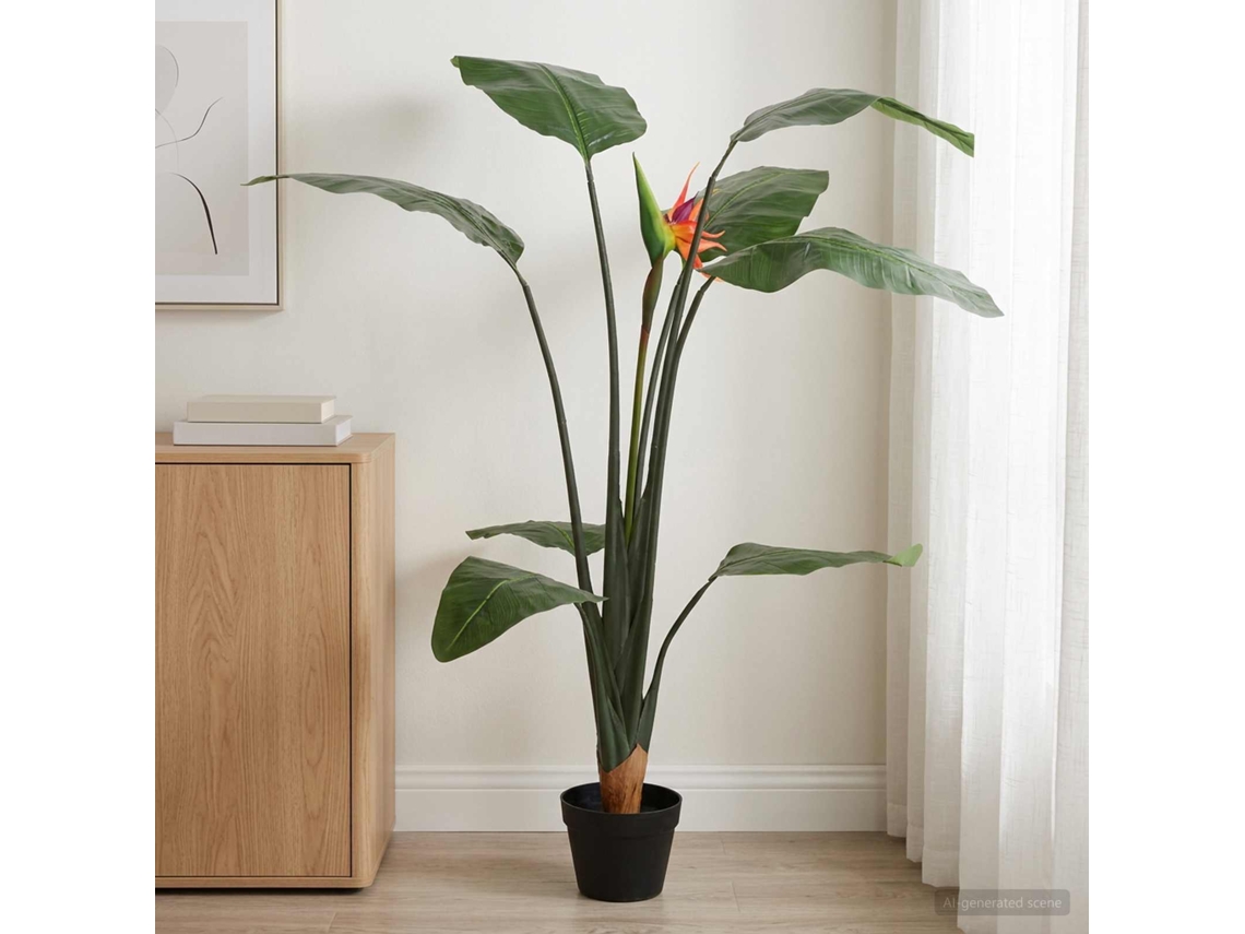 Vidaxl Planta Artificial Strelitzia Verde 70 X 18 X 155 Cm Tecido E Pe