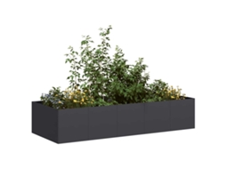 Vidaxl Vaso Floreira 200x80x40 Cm Aço Preto