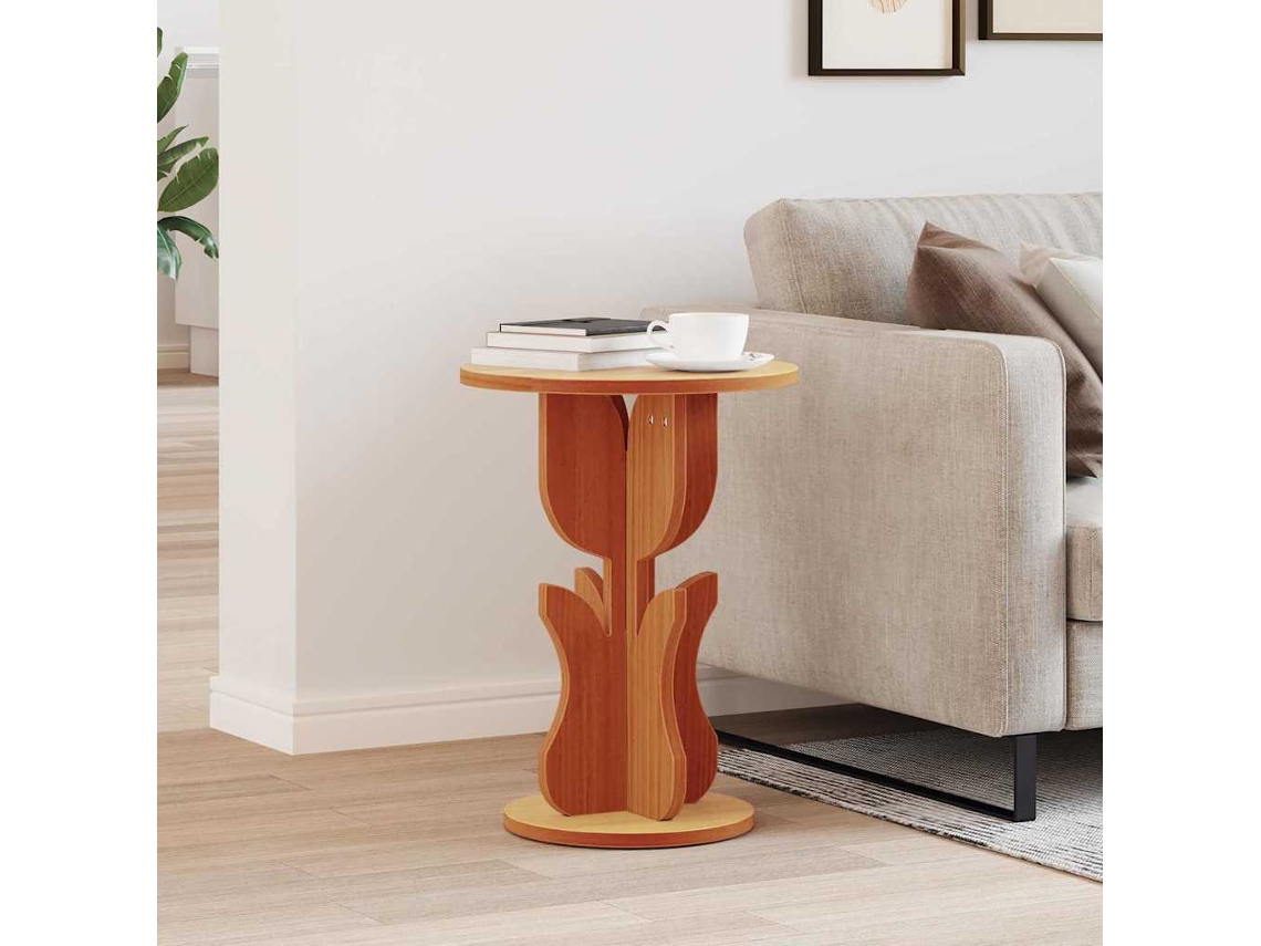 Vidaxl Mesa De Centro Marrom Cera 39,5 X 39,5 X 53,5 Cm