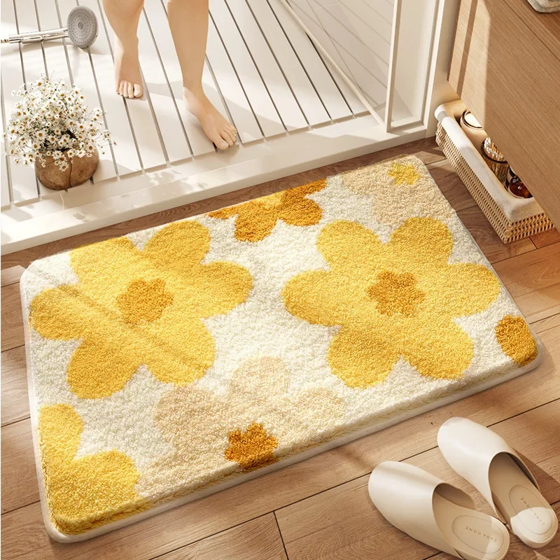 Tapete De Banheiro Com Design Moderno (estilo 2, 60x90cm), Lavável À Máquina, Antiderrapante E De Secagem Rápida.