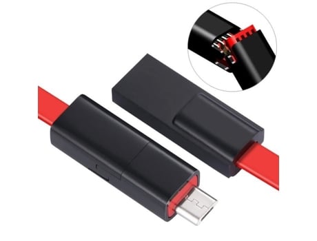 Cabo Dados Carga Sincronia Reparável Usb Micro Para Google, Huawei, Lg, Samsung, Sony, Xiaomi Wewoo Preto