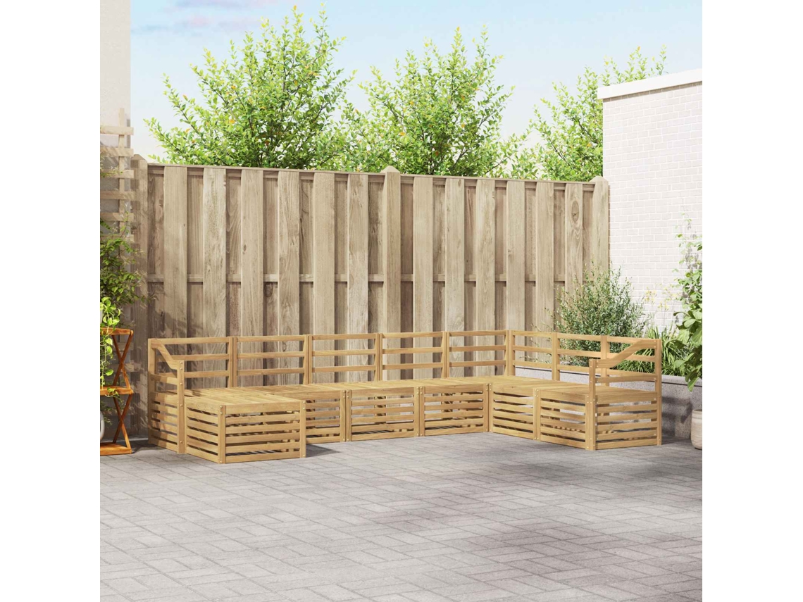 Vidaxl Conjunto De Sofás Para Exterior 8 Pcs Branco