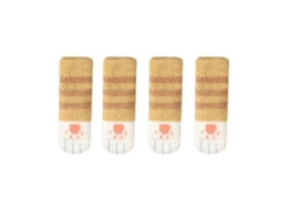 4pcs Capas De Pata De Gato Anti Risco Silencioso Para Móveis Membros Amarelo