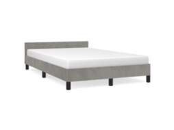 Estrutura de Cama Hanko em Veludo Cinzento Claro (120x200 cm)