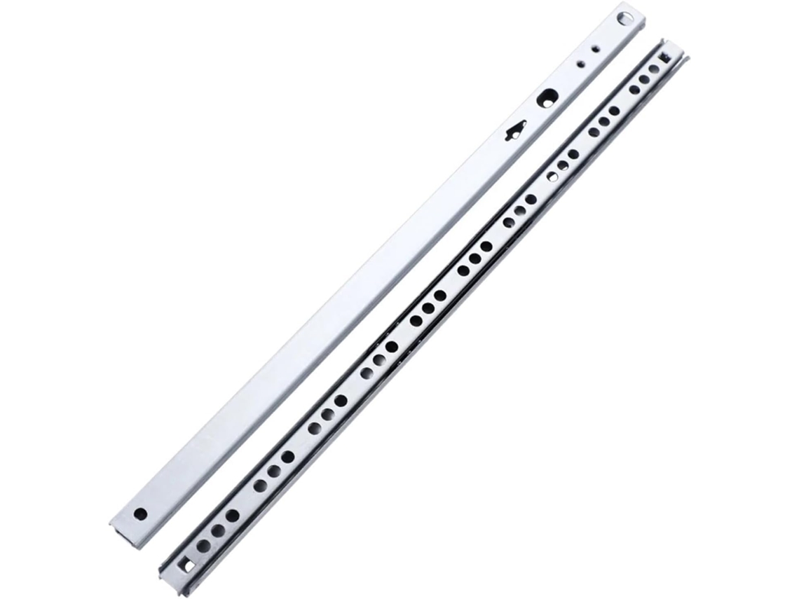 Conjunto De 2 Corrediças Telescópicas Extensão Total Para Gavetas Trilho Guia Bidirecional 17mm Largura Com Rolamentos