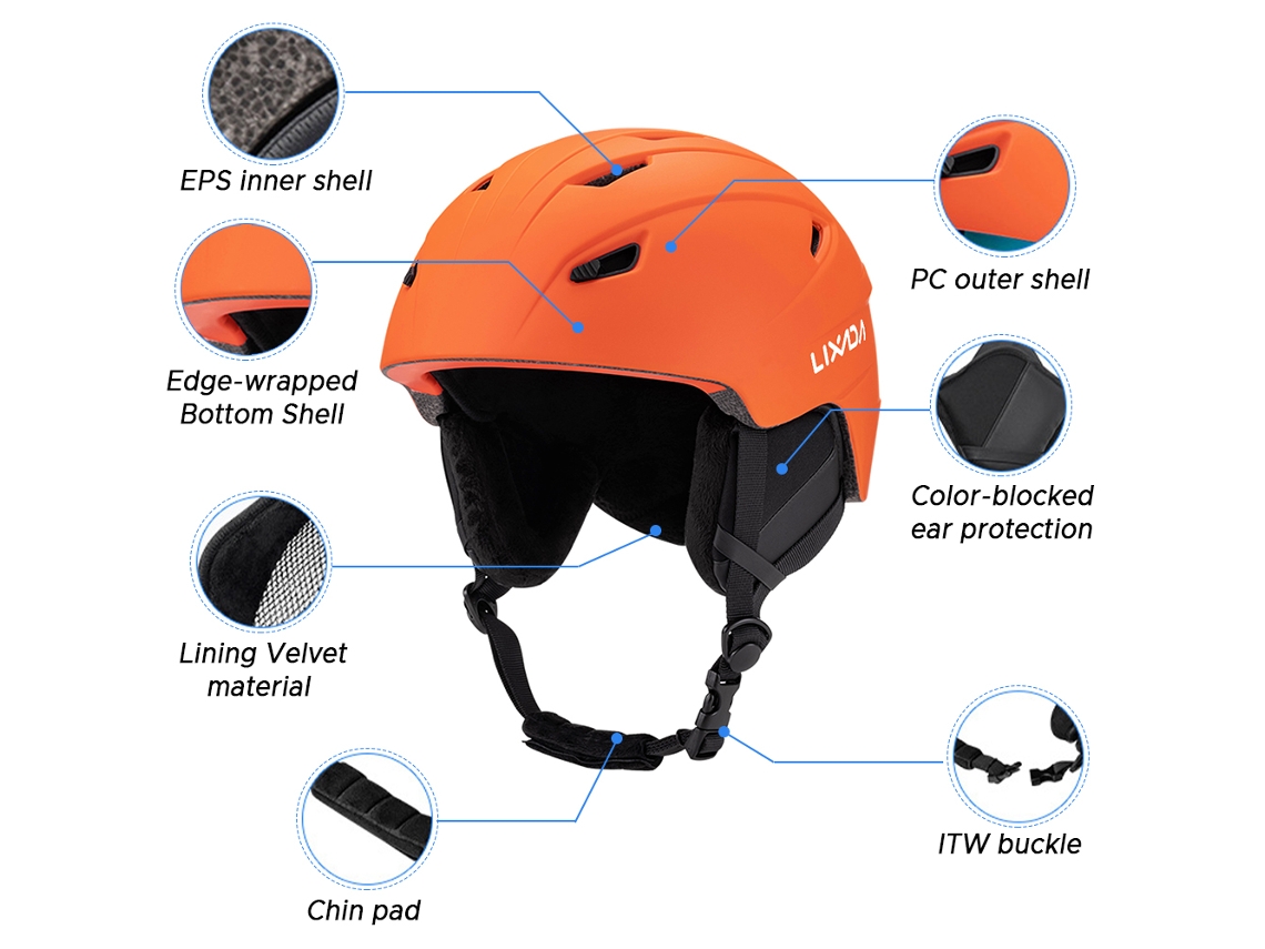 Capacete de esqui integrado com ajuste de luz | S/BRAND