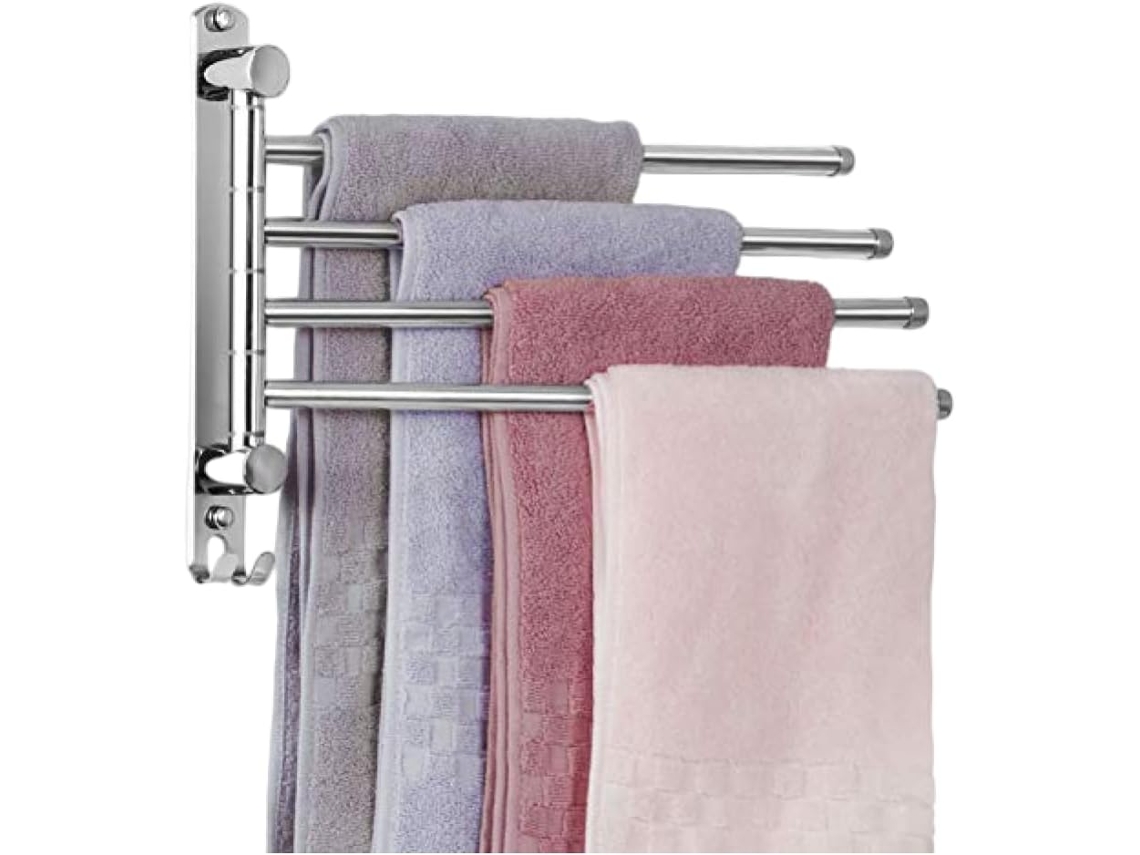 Suporte Giratório Para Toalhas Com 4 Braços, 24cm De Comprimento, Em Aço Inoxidável 304, Ideal Para Banheiro E Cozinha
