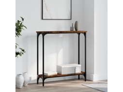 Vidaxl Mesa Consola 75x22,5x75 Cm Derivados De Madeira Carvalho Fumado