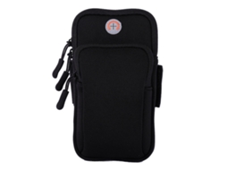 Bolsa De Braço Multifuncional Para Corrida Ao Ar Livre, Unissex, À Prova D'água, Preta.