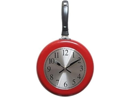 2026-reloj De Parede De Cozinha Temática De 10 Polegadas Metálico Vermelho Decoração Domestica Qgk