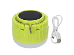 Lanterna Led Solar Recarregável com Gancho, para Acampamento, Tenda, Luz Amarela, Outdoor | S/MARCA
