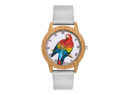 Reloj Unisex Zhoulianfa Dial Redondo Correa Malla Cuarzo Analógico Plata