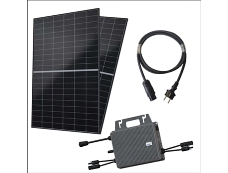 Robinsun® Kit Solar 800w Terreno Liso 2x Painel Solar 470 Wp Aiko 2p Micro Inversor Tsun 800w 2x Fixação Cabo 5m
