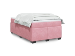 Cama Boxspring Com Colchão 120x190 Cm Veludo Rosa