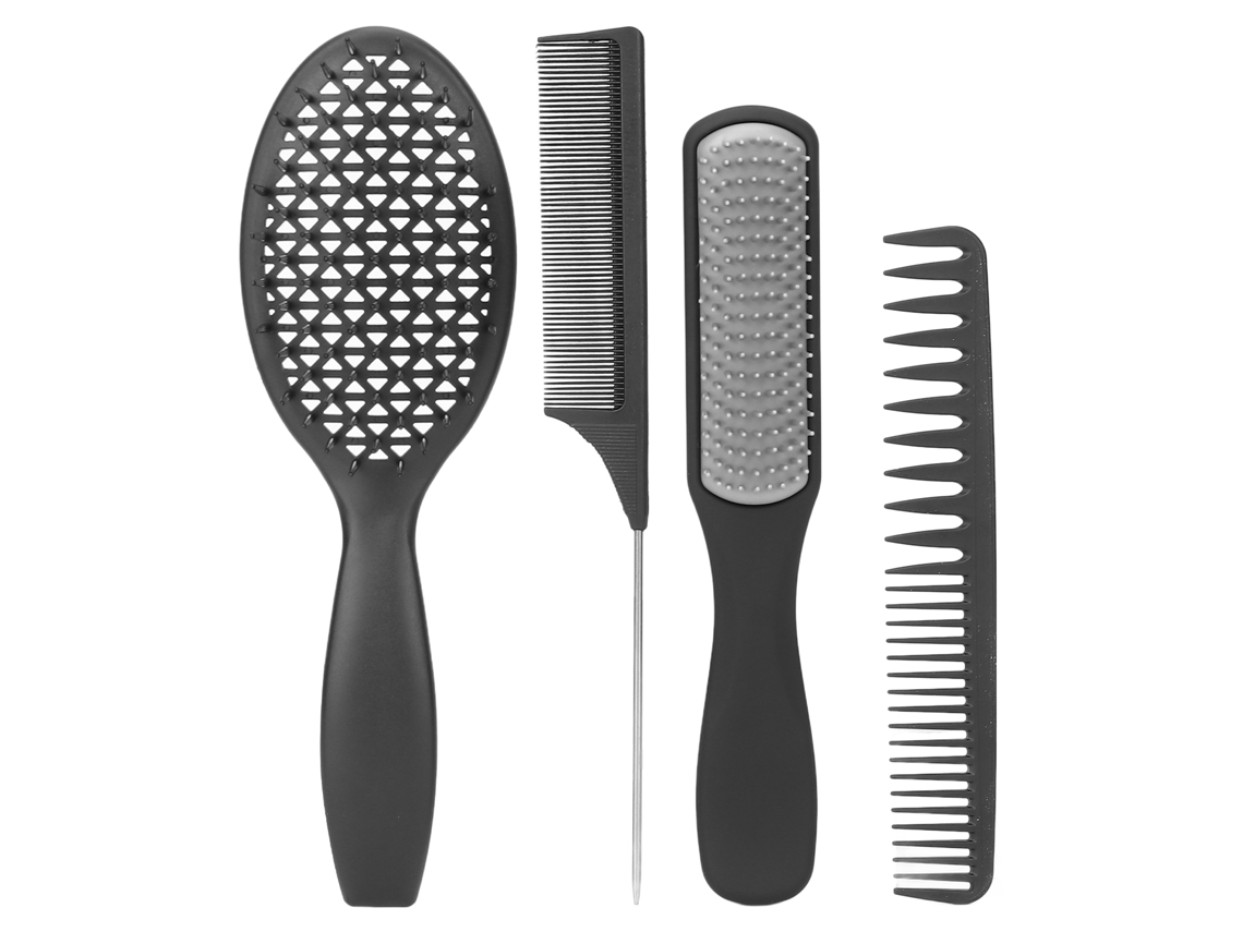 Kit De 4 Pentes Multifuncionais Para Cabelo Estilo Preto Ferramentas De Modelagem