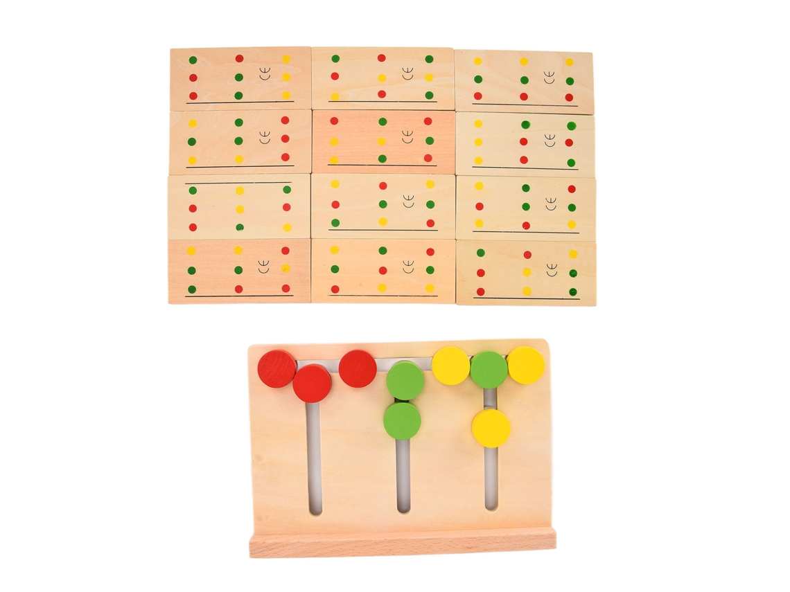 Primerox quebra cabeça de Madeira Deslizante Jogo de Classificação de Cores Lógico Educativo Brinquedo Presente