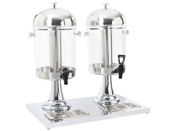 Vidaxl Dispensador Duplo De Sumo Aço Inoxidável 2 X 8 L