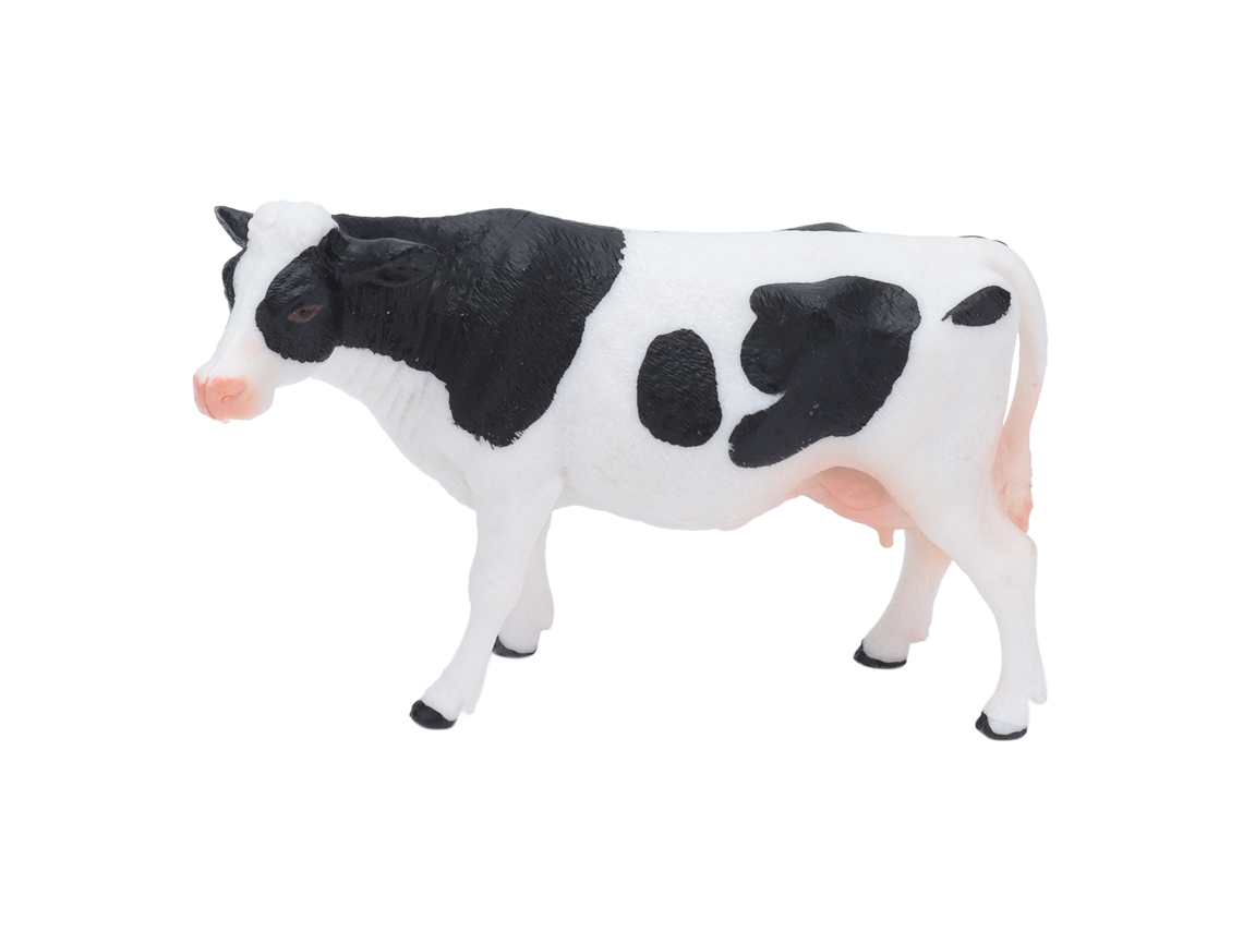 Figura De Gado Simmental Plástica Realista Vaca Preto E Branco
