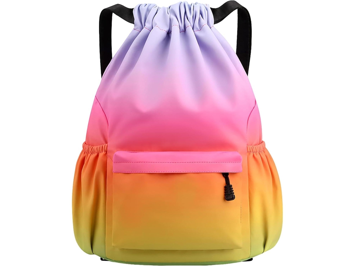 Bolsa de Ginástica com Cordão, Bolsa Grande de Malha com Cordão e Espaço para Garrafas Água, Bolsa de Nylon Impermeável com Cordão BRILVIBERA
