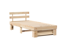 Conjunto 1 Cama Moderna Vidaxl Castanho Madeira De Pinho Maciça (80 X 200 Cm)
