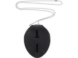 Lurelia Porta-crachá Com Cordão Em Couro Pu Preto Para Escritório E Eventos