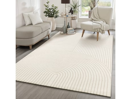 Tapete The Carpet Everest Moderno Arco Curvo - Creme - 240 X 340 Cm