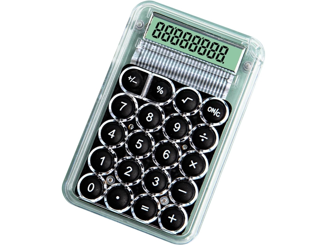 Calculadora Com Teclado Mecânico E Visor Lcd, 8 Dígitos, Para Casa