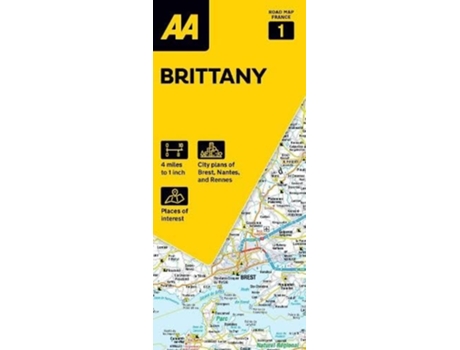 Livro AA Road Map Brittany de Aa Publishing (Inglês)
