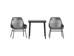 Garden Dining Set, Garden Dining Sets Vidaxl Preto Rattan / Vime (80 X 80 X 74 Cm)
